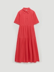 Hush Red Maeve Cotton Cheesecloth Shirt Dress - Image 5 of 5