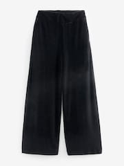 Black Velvet Wide Leg Trousers - Image 5 of 6