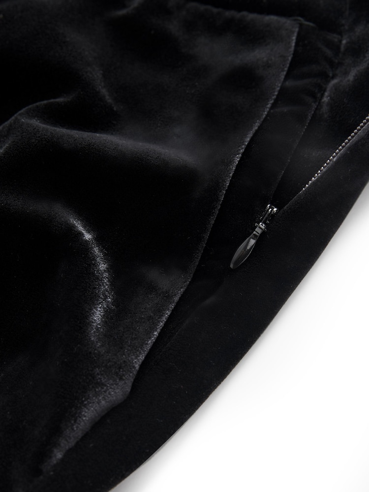 Black Velvet Wide Leg Trousers - Image 6 of 6