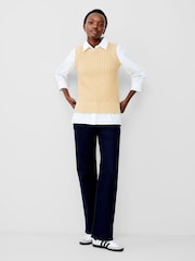 French Connection Brown 100% Cotton Mozart Shirt Jumper - Image 3 of 4