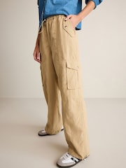 Camel Brown Parachute Pull On Cargo Trousers - Image 2 of 7