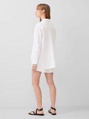 French Connection White Birdie Linen Boyfriend Shirt - Image 2 of 4