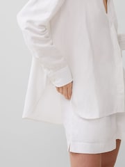 French Connection White Birdie Linen Boyfriend Shirt - Image 3 of 4