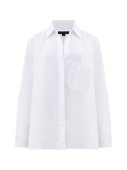 French Connection White Birdie Linen Boyfriend Shirt - Image 4 of 4