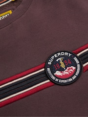 Superdry Brown Outdoor Stripe Logo Relaxed Sweatshirt - Image 6 of 6