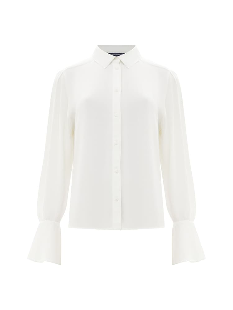 French Connection White Cecile Crepe Shirt - Image 4 of 4