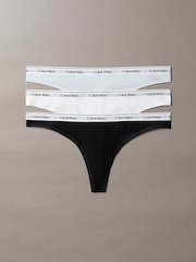 Calvin Klein Blue Low Rise Thongs 3 Pack - Icon Logo - Image 1 of 6