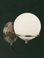 Searchlight Brass Anna Wall Bracket With White Glass Shades - Image 1 of 3