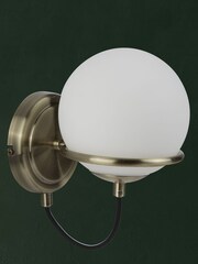Searchlight Brass Anna Wall Bracket With White Glass Shades - Image 2 of 3