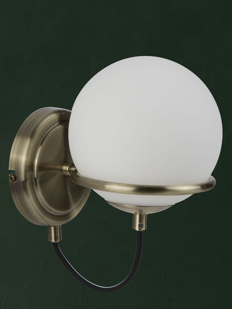 Searchlight Brass Anna Wall Bracket With White Glass Shades - Image 2 of 3