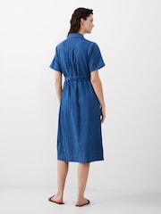 French Connection Blue 100% Cotton Zaves Chambray Denim Dress - Image 3 of 4