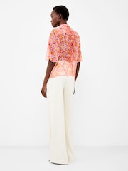 French Connection Orange Cass Hallie Crinkle Pintuck Shirt - Image 2 of 4