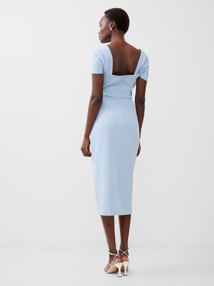 French Connection Blue Echo Crepe Off Shoulder Dress - Image 2 of 4