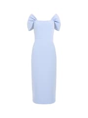 French Connection Blue Echo Crepe Off Shoulder Dress - Image 4 of 4