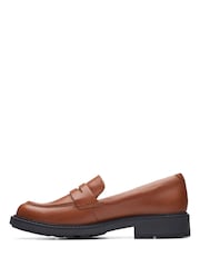 Clarks Brown Standard Fit (D) Leather Orinoco Penny Loafer Shoes - Image 2 of 7