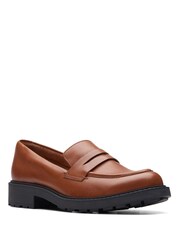 Clarks Brown Standard Fit (D) Leather Orinoco Penny Loafer Shoes - Image 3 of 7
