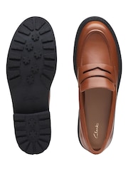 Clarks Brown Standard Fit (D) Leather Orinoco Penny Loafer Shoes - Image 7 of 7