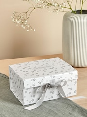 JoJo Maman Bébé Grey Star Small Gift Box - Image 1 of 3