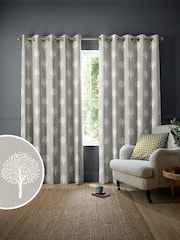 Emily Bond Pebble Yew Tree Made to Measure 100% Cotton Curtains - Image 1 of 9