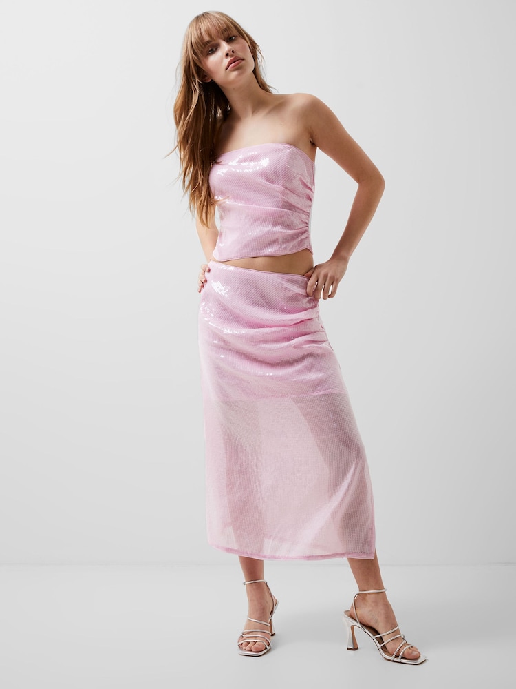 French Connection Pink Anisha Ombre Sequin Top - Image 1 of 4