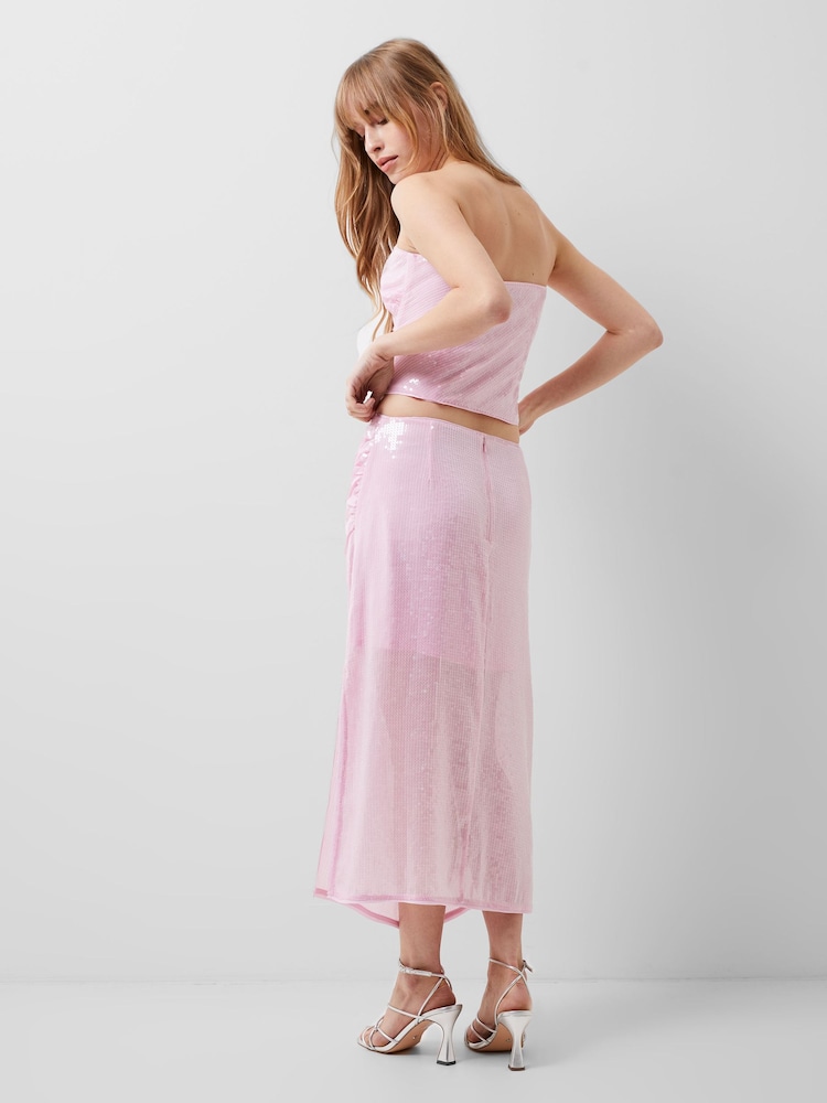 French Connection Pink Anisha Ombre Sequin Top - Image 2 of 4