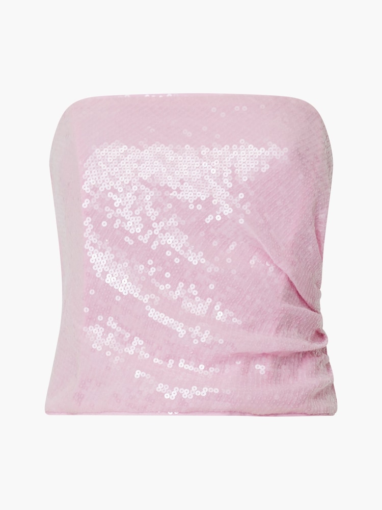 French Connection Pink Anisha Ombre Sequin Top - Image 4 of 4
