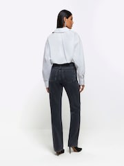 River Island Black Straight Embelished High Rise Non - Stretch Jeans - Image 2 of 5