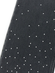 River Island Black Straight Embelished High Rise Non - Stretch Jeans - Image 4 of 5