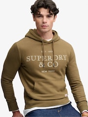 Brun - Sweat-shirt à capuche décontracté Superdry 1954 Company - Image 6 sur 7