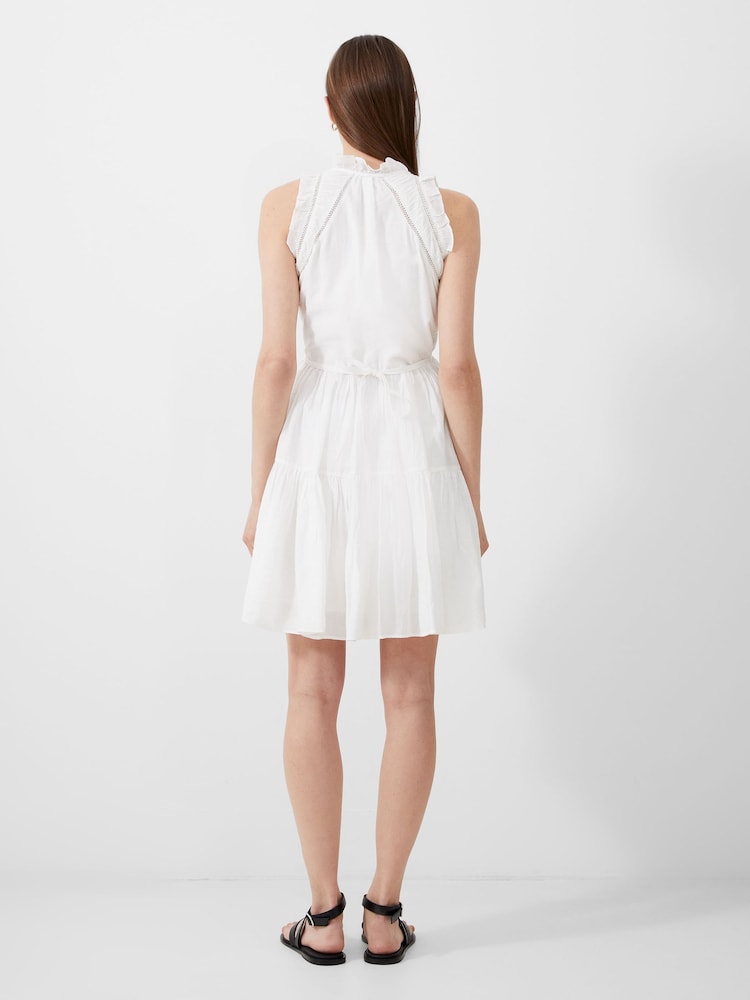 French Connection White Tiered Flared Emily Mini Dress - Image 2 of 4