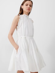 French Connection White Tiered Flared Emily Mini Dress - Image 3 of 4