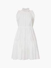 French Connection White Tiered Flared Emily Mini Dress - Image 4 of 4