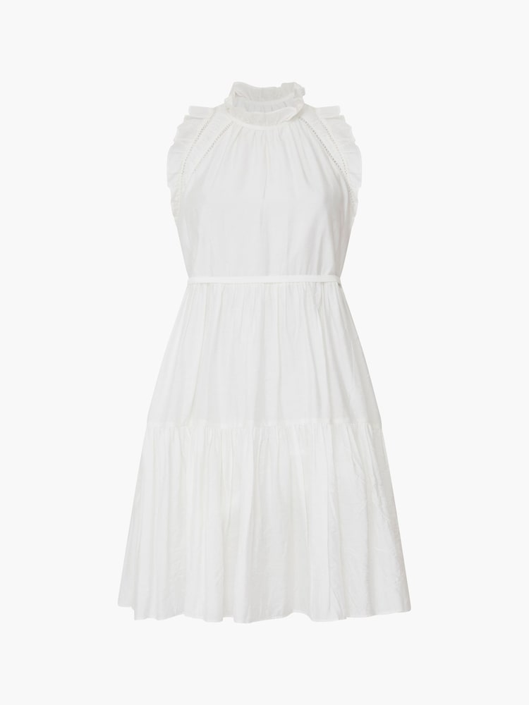 French Connection White Tiered Flared Emily Mini Dress - Image 4 of 4