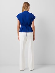 French Connection Blue Crepe Carmen Blouse - Image 2 of 4