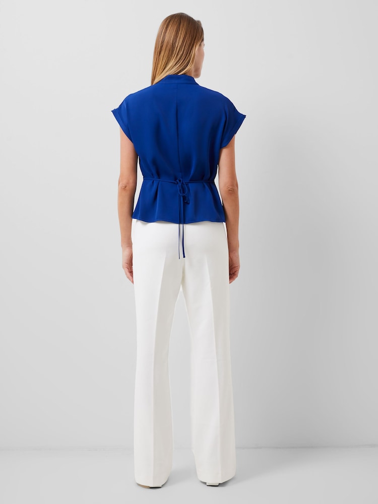 French Connection Blue Crepe Carmen Blouse - Image 2 of 4