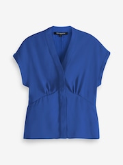 French Connection Blue Crepe Carmen Blouse - Image 4 of 4