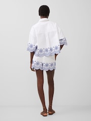 French Connection White 100% Cotton Embroidered Alissa Popover Shirt - Image 2 of 4