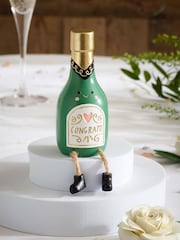 Green Champagne Wedding Ornament - Image 1 of 3