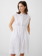 French Connection White Rhodes Poplin 100% Cotton Shirt Dress - Image 1 of 4