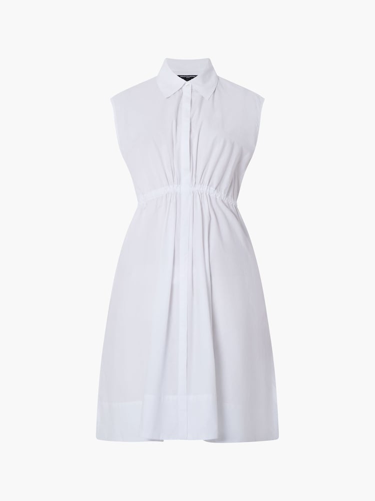 French Connection White Rhodes Poplin 100% Cotton Shirt Dress - Image 4 of 4