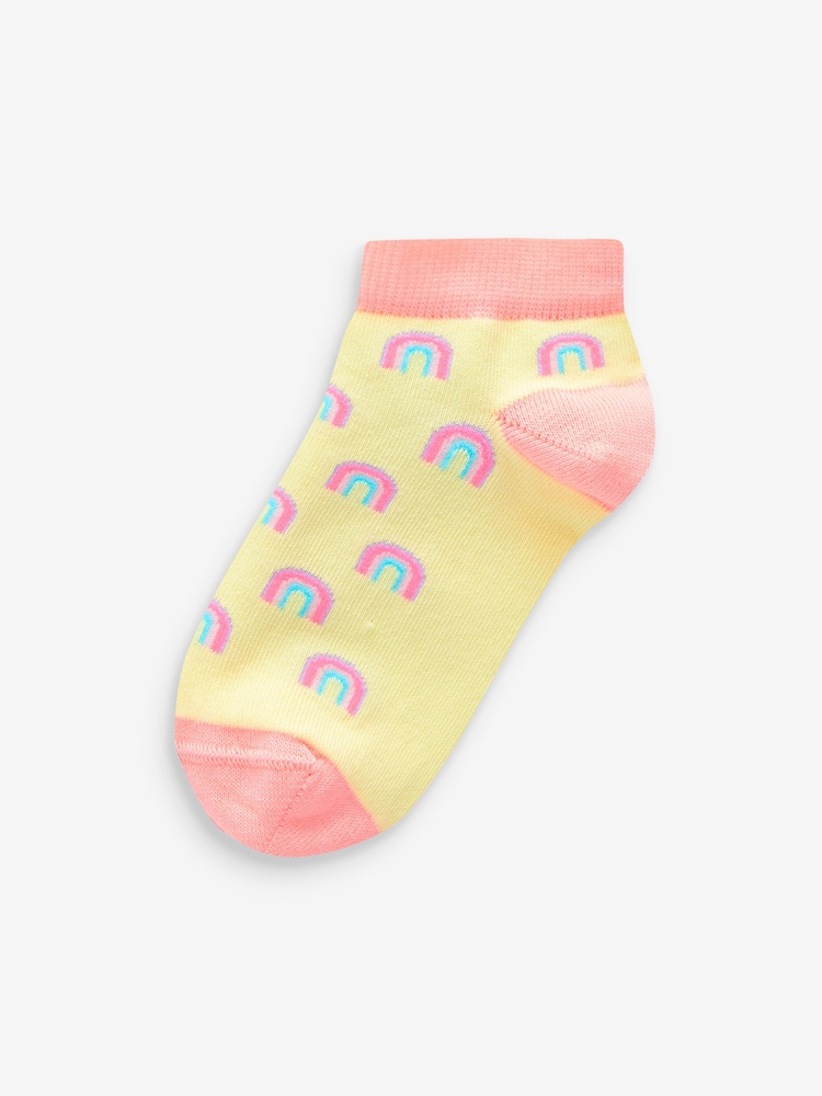 Pink/Grey/Purple 5 Pack Cotton Rich Unicorn Character Trainer Socks - Image 5 of 6