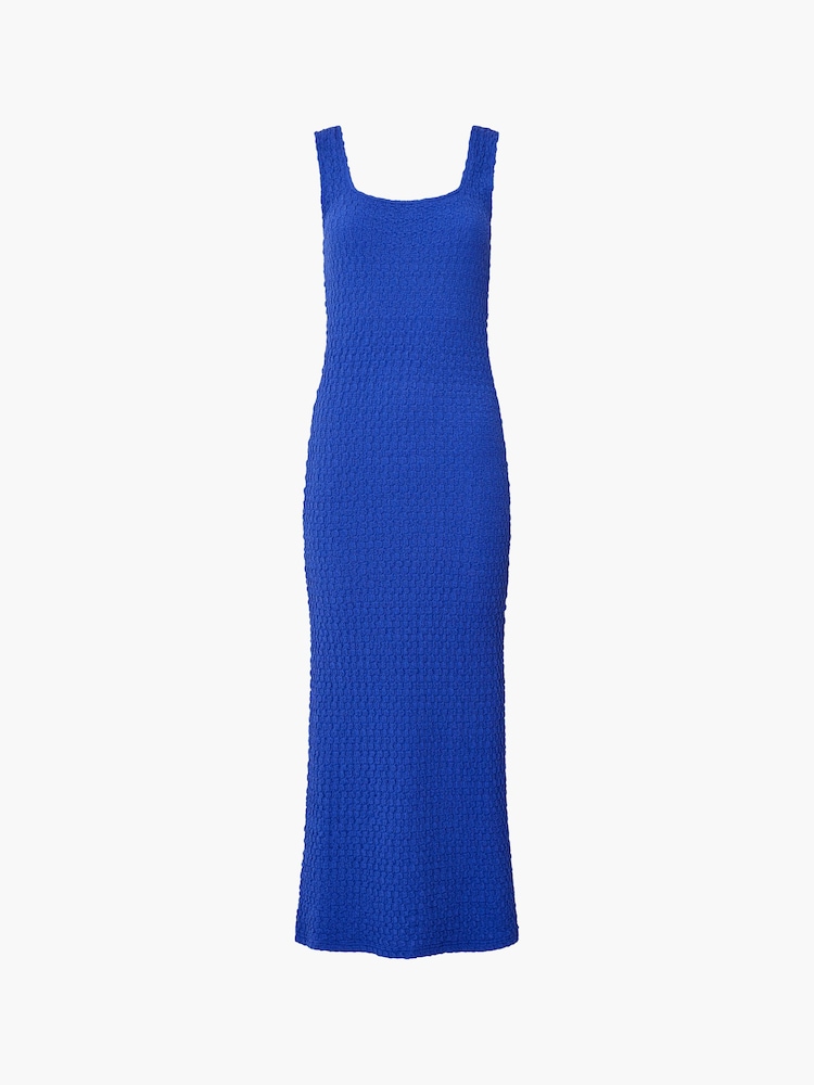 French Connection Blue Textured Sadie Dress - Image 4 of 4 French Connection Blue Textured Sadie Dress - Image 4 of 4