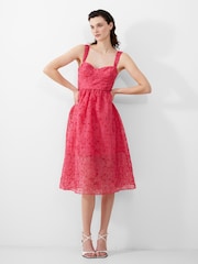 French Connection Pink Embroidered Lace Strappy Dress - Image 1 of 4