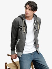 Superdry Grey SD&Co. Zip Through Hoodie - Image 4 of 7