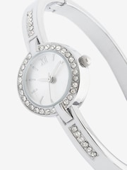 Silver Tone Sparkle Hinge Bracelet Watch - Image 4 of 4
