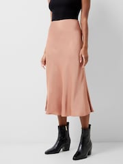 French Connection Brown Satin Ennis Midaxi Slip Skirt - Image 3 of 4