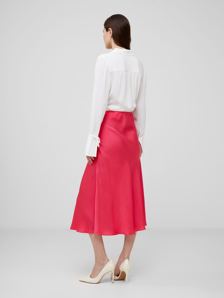 French Connection Pink Satin Ennis Midaxi Slip Skirt - Image 2 of 4