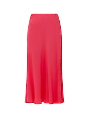 French Connection Pink Satin Ennis Midaxi Slip Skirt - Image 4 of 4