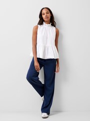 French Connection White 100% Cotton Rhodes Poplin Top - Image 1 of 4