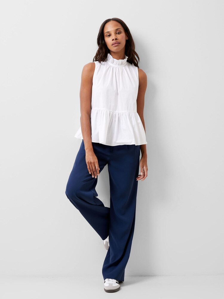 French Connection White 100% Cotton Rhodes Poplin Top - Image 1 of 4